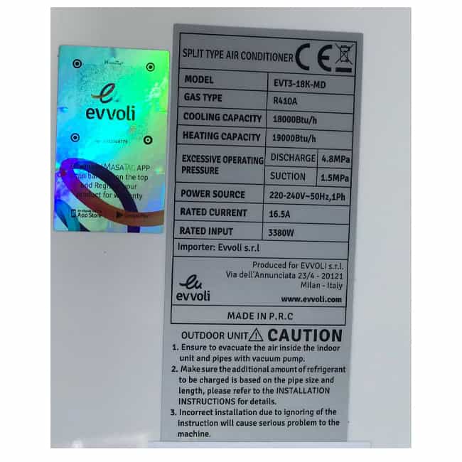 کولر گازی ایوولی 18000 گلدن EVT3-18K-MD T3