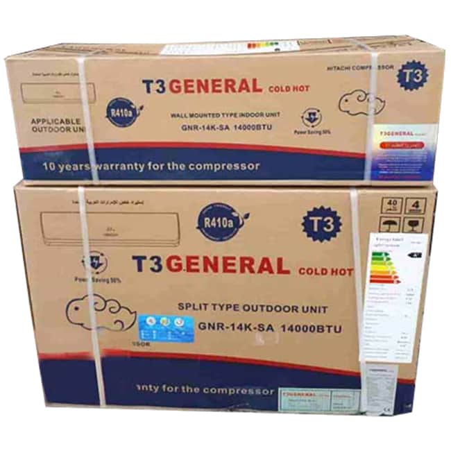 کولر گازی تی تری جنرال 14000 کارتن کاهی GNR-14K-SA T3GENERAL T3